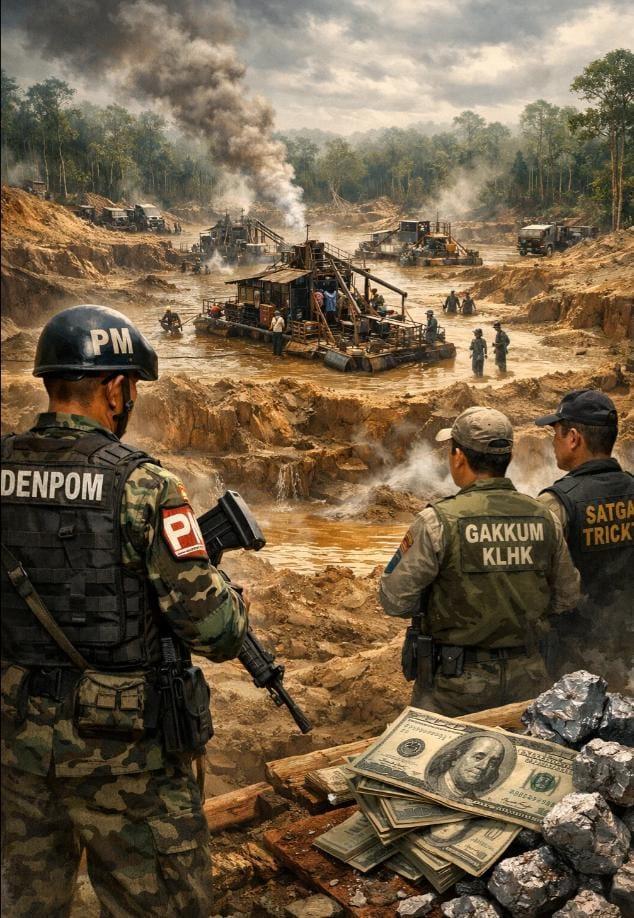 Tambang Ilegal Hutan Lindung Desa Nadi Berjalan Mulus, Dugaan Oknum TNI Denpom Pangkalpinang Menguat